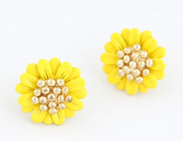 Daisy Yellow Gold Plated Stud Earrings